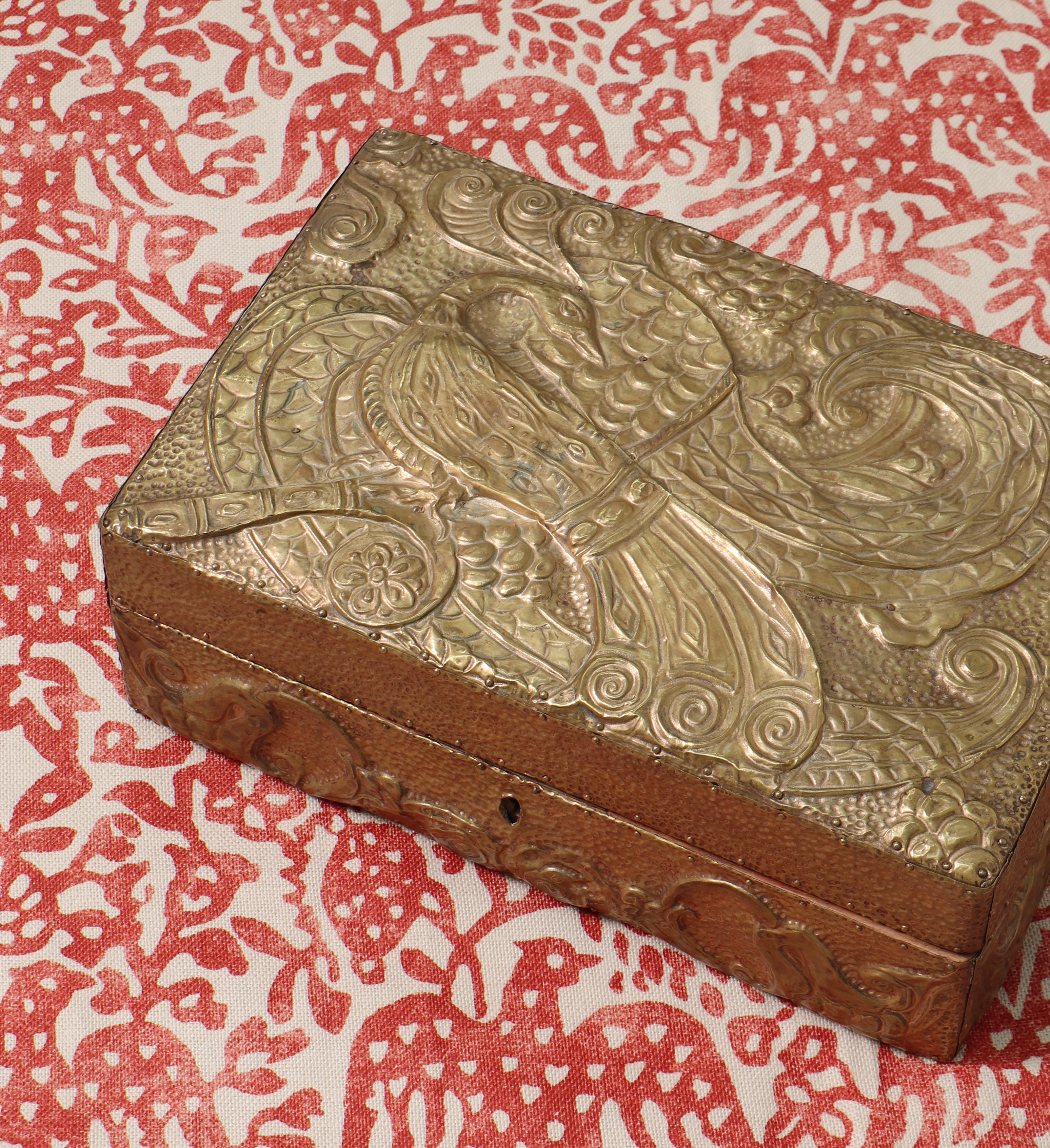 A Brass clad wooden box